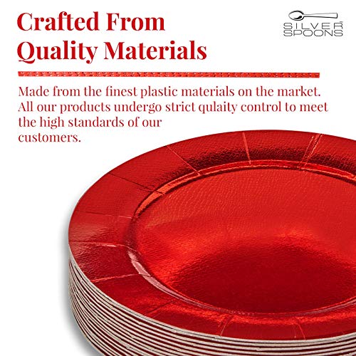 ELEGANT RED DISPOSABLE CHRISTMAS CHARGER PLATES | 20 PC (Renewed) - Thumbnail 5