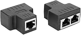 Asixxsix Ethernet Splitter Cable Extender 1-in 2-out LAN Connector for TV PC view 3
