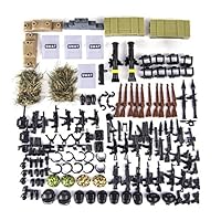 Lingxuinfo Military Army Weapons Toy Weapon Accessories for Brick Figures, Army Weapons Sandbag Bricks Building Blocks Toy Compatible with Major Brand