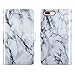 ULAK Compatible with iPhone 8 Plus/iPhone 7 Plus Wallet Case with Card Holder, Premium PU Leather Flip Cover with Kickstand Magnetic Closure Shockproof Case, Marble Pattern