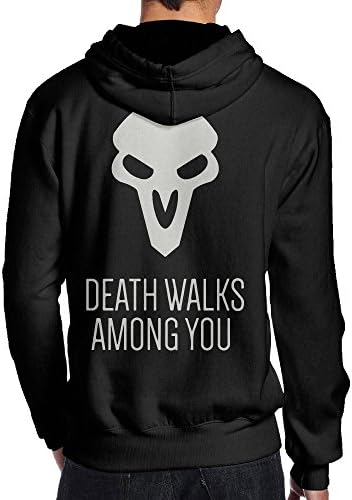 LiyiFF Men's Overwatch Death Walks Among You Hoodie Sweatshirt