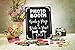 Wedding Photo Booth Props - Set with Chalkboard Style Black Sign, Wooden Sticks and Stand | 75 Pieces