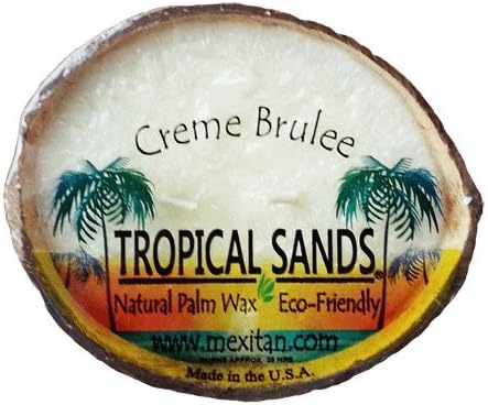 Coconut Shell Candle - Clean Burning Palm Wax Candle - Floats on Water! - 25 Hr Burn (Creme Brûlée Scent)