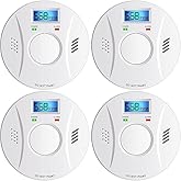Smoke Detector and Carbon Monoxide Detector Co2 Detector Battery Powered with Test/Reset Button 4 Pack