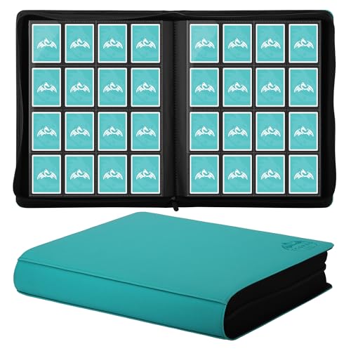 Tcgpro Sammelkarten Album Für 1000 Karten, Trading Card Binder Mit 16 Kartenfächern Pro Seite, Wasserdichte Pu-Hülle Für Standardgröße-Karten Z.b. Sammelkartenspiele, Sportkarten, Tcg, Grün