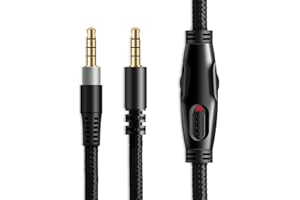 MJKOR Replacement Audio Aux Cable for HyperX Cloud Alpha and Cloud Mix Gaming headsets with Inline Mute & Volume Control (No Inline Mic)