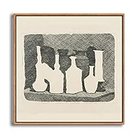 Framed Canvas Wall Art Metaphysical Still Life with Triangle by Giorgio Mordian Canvas Prints Home Artwork Decoration for Living Room,Bedroom - 16x16 inches
