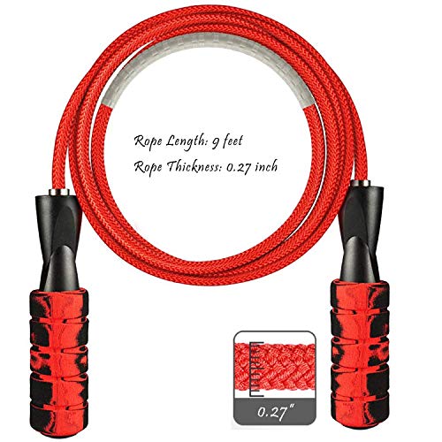 OHOCO Jump Rope for Fitness with Adjustable 9ft Long Wire, Smooth Ball Bearing, High Speed, Tangle-Free, Light Weighted Skipping Rope for Girls, Men, Kids in Gym and Home
