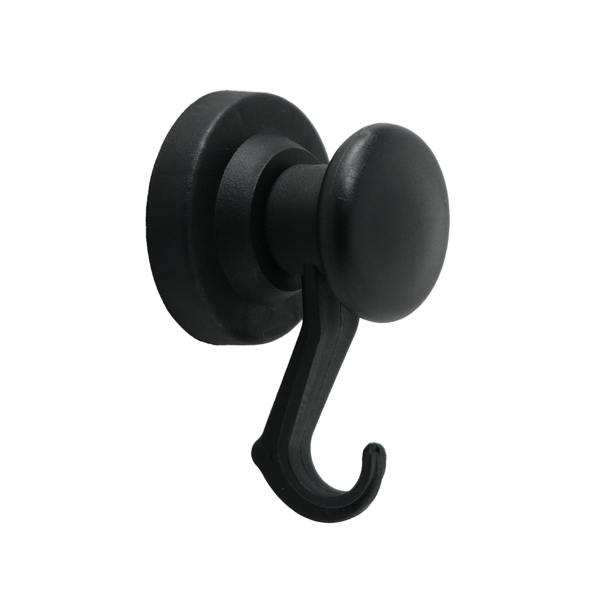 Rubber Coated Neodymium Magnet with Swivel Hook for Holding Rope, Wires and Clothing - 43mm dia