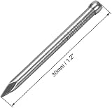 sourcing map Carbon Steel Finishing Nails 30mm 1.2 Inch 100pcs Silver Hardware view 2