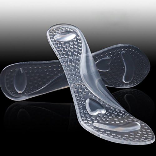Lolicute Slim Flexible Durable & Comfortable High Heels Insoles Silicone Gel Insoles for Womens Shoes Reduce Foot Heel Pain Plantar Fasciitis Spurs Pain Comfortable All day Wear (Transparent)