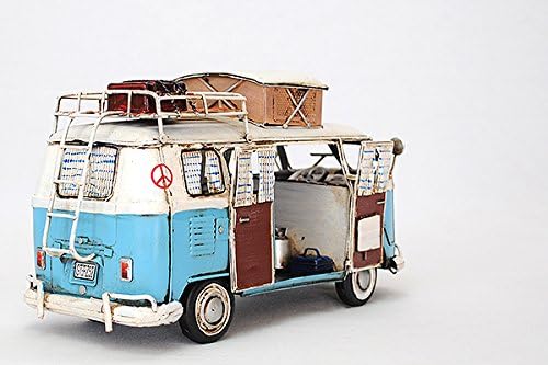 Amazon ブリキのおもちゃ 自動車 クラシックカー ワーゲンバス風 キャンピングカー ライトブルー プラモデル 通販