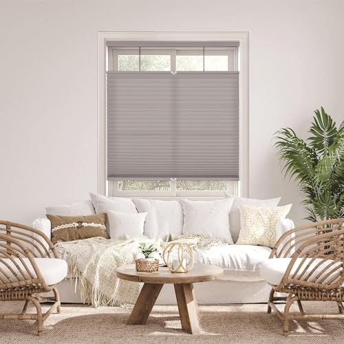 DEZ FURNISHINGS Cordless 1.5" Light Filtering Top Down Bottom Up Cellular Shade…