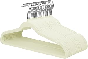 Stormix 36 Pack Velvet Hangers, 17.3 x 8.9 Inches Clothes Hangers, Non Slip Dresses Hangers with Shoulder Notches for Adult Cream