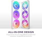 NZXT F360 RGB Core 360mm Single-Frame Fan Unit 3x120mm RGB Fans White view 2