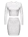 Meaneor Women Rhinestone Embellished 2 Pieces Set Crop Top Midi Skirt Dress