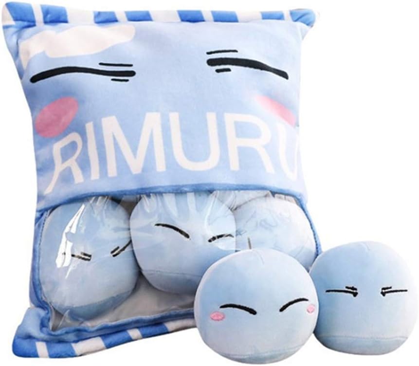 SHDZKJ Anime Tensei Slime Blue Stuffed Plush Sofa Cushion Pillow in Bags Toy Cute Cosplay Plush Doll Home Decor