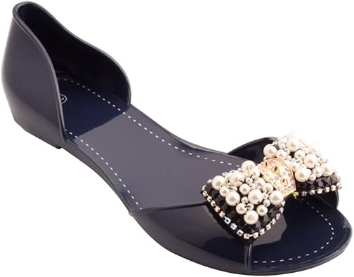 jelly peep toe flats