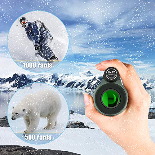 Emarth Hawkeye Monocular 8x42 High Power Bak4 FMC Compact Telescope for Hunting Boating Wildlife Green