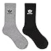 adidas Originals boys Kids-boy's/Girl's Trefoil Cushioned (6-pair) Crew Socks, Heather Grey/Black/White, Medium US