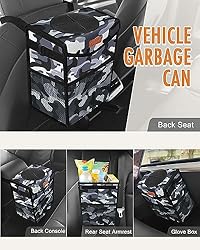 Pritent Car Trash Can with Lid, Cute Leakproof Car
