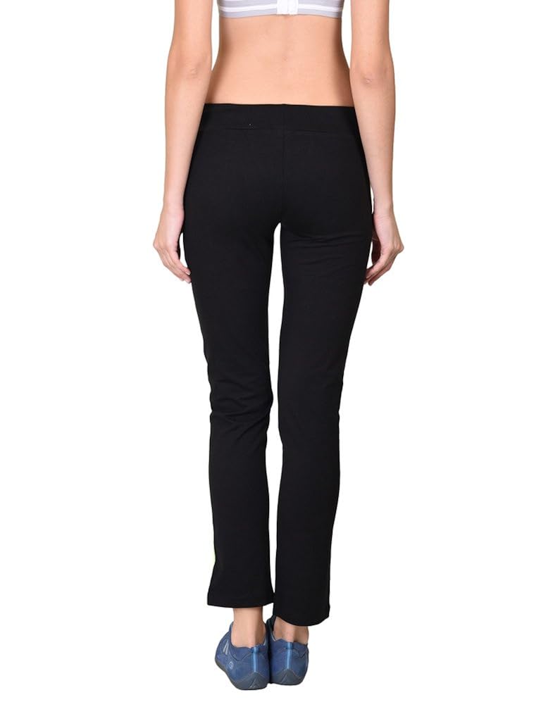onesport women's cotton spandex jersey black trackpants(onsp27bl-p)