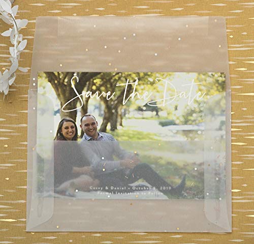 JAM PAPER A7 Translucent Vellum Invitation Envelopes - 5 1/4 x 7 1/4 - Clear - 50/Pack