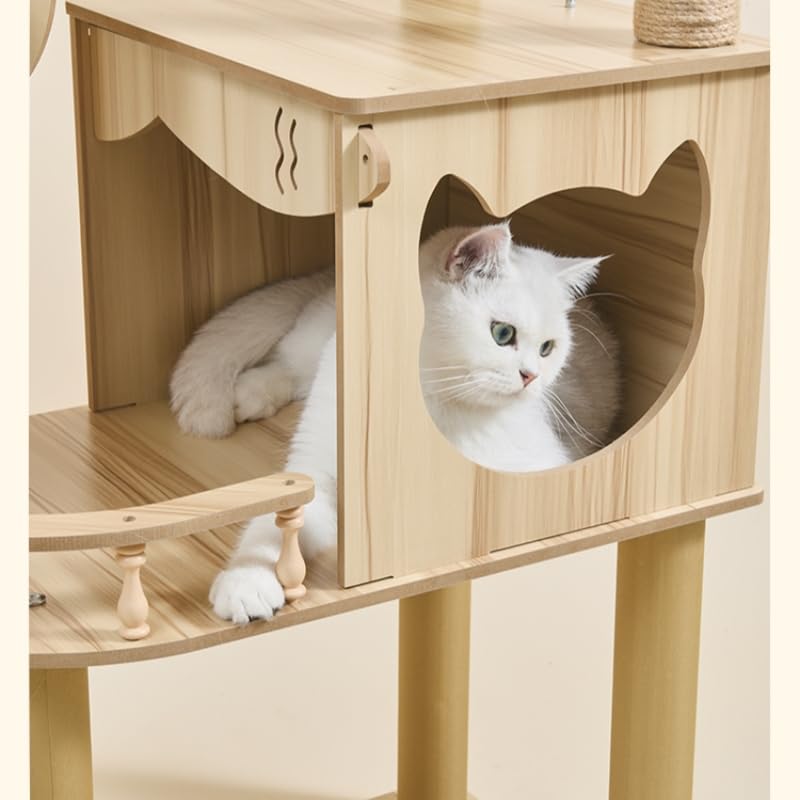 Cat Tree Tower for Indoor Cats Large Adult, Cat Tree Tower with Condo, Sisal Scratching Posts, with Padded Platform Bed, Large cat Tree, 55-Inch