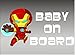 Ironman Baby on Board / Marvel Comics Avengers / Vinyl Vehicle Graphics Kids Window Decal Sticker