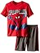 Marvel Little Boys' Toddler Spiderman Mesh Short Set, Red, 4