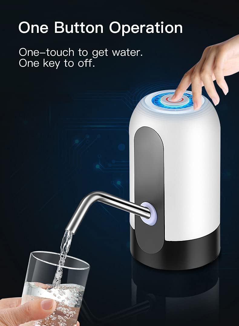 MIKOSI Automatic Water Dispenser 5 Gallon, Portable Electric Water Bottle Pump with Two Hose and USB Charging - - 