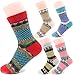 Jiye Women's Multi Color Wool Winter Socks (6 M~12 M, A0(Pack of 5))