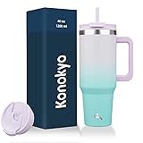 Konokyo 40 oz Tumbler with Handle and 2 Straws,2 in