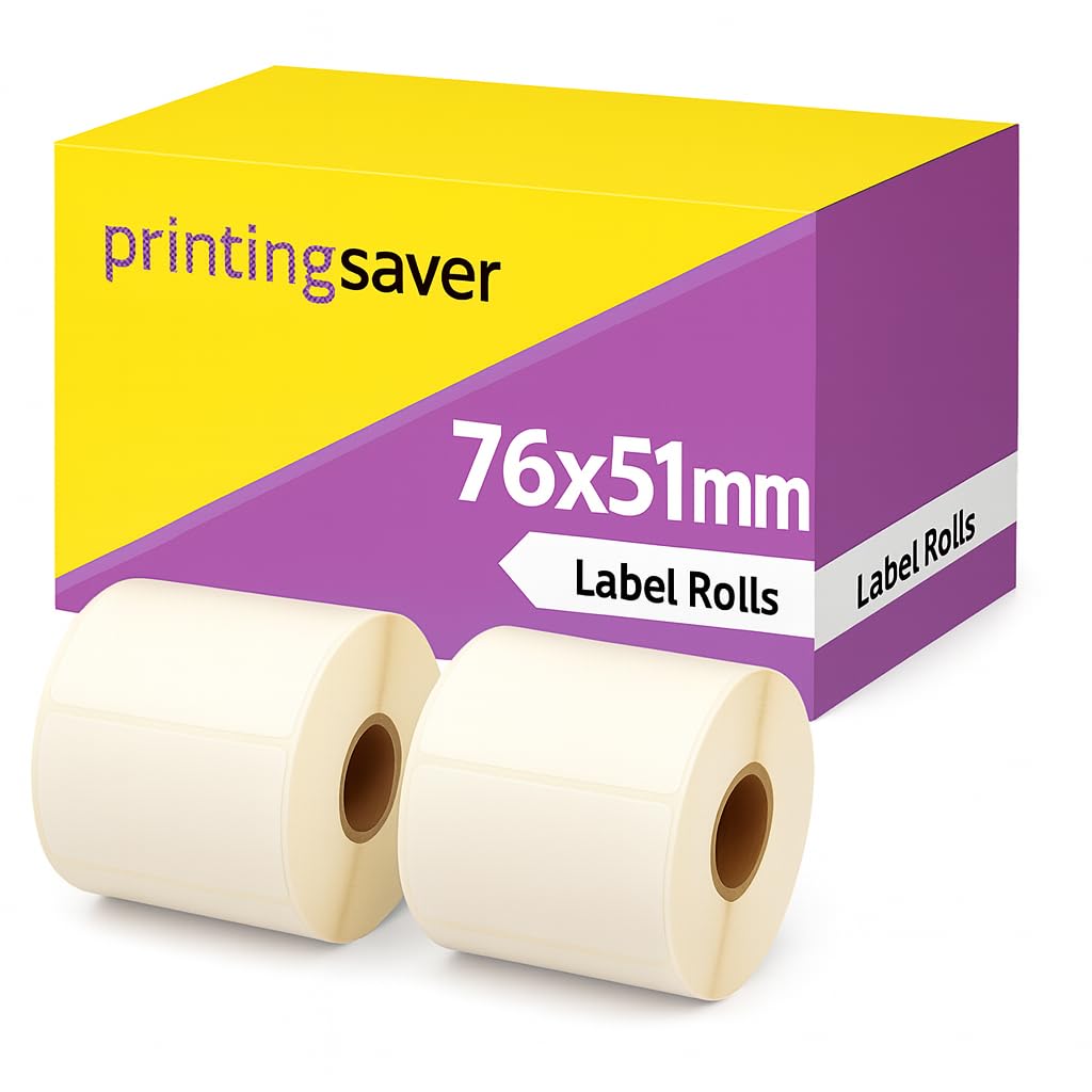 2 Compatible Rolls 76mm x 51mm White Direct Thermal Labels for Zebra GK420d GK420t GC420d GX420d GX420t GC420t GX430t GT800 LP2844 TLP 2844 Citizen CL-S521 CL-S621 CL-S631 (1000 Labels per Roll)