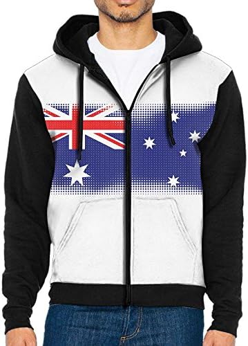 Australian Flag Men's 100% Polyester Novelty Trend All-match Pullover Hoodie With A Pocket&amp;Zipper