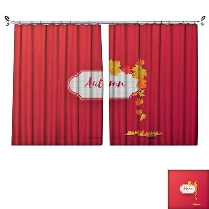 Amazon Com Patterned Drape For Glass Door Autumn Abstract Frame
