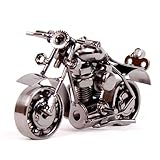 Retro Motorcycle Model, Metal Material, Electrolytic Plating Finish (Metallic black)