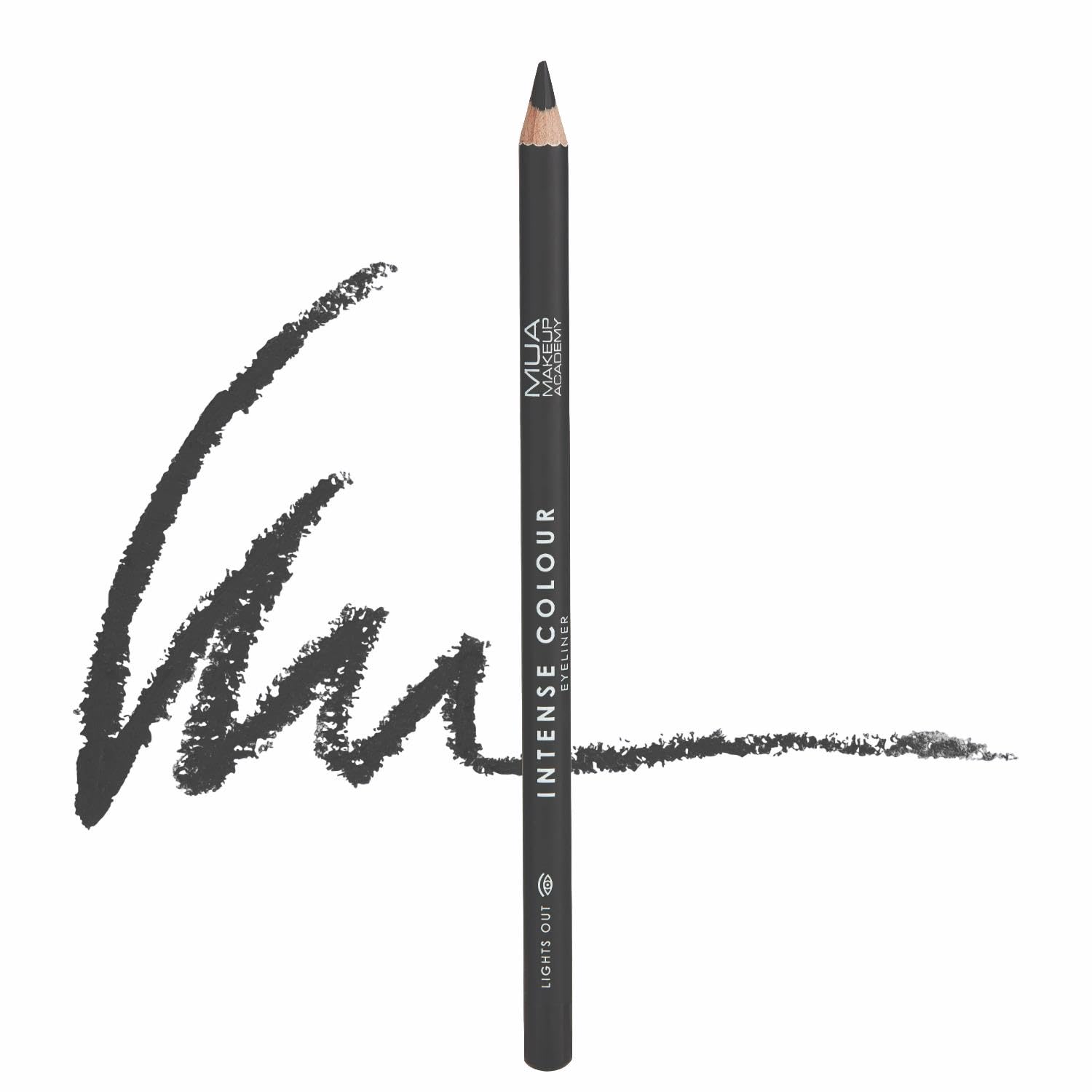 MUA Makeup Academy Intense Colour Pencil Eyeliner, Lights Out - Vegan & Cruelty Free