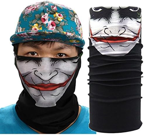Headwear,Head Wrap, Neck Gaiter, Fishing Mask, Skeleton Skull Clown Magic Scarf, Tube Mask, Face Bandana Mask, Neck Balaclava and Sport Scarf 12 in 1 Headband Sweatband for Fishing, Hiking (A)