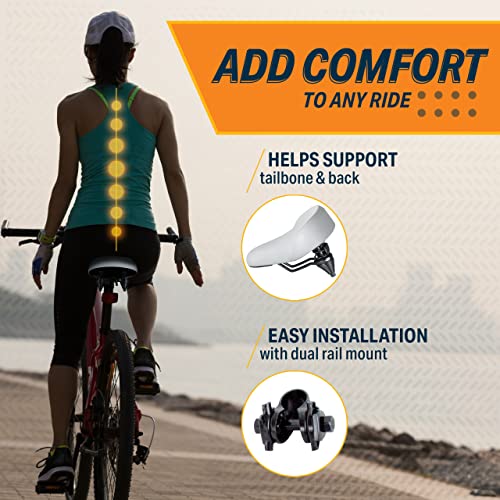 Bikeroo Cruiser Bike Seat Extra Wide, Comfort Saddle with Suspension