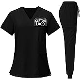 Goldfly Custom Scrubs Set Women Add Logo Name Nursing Uniform Yoga Jogger Medical Scrub Workwear