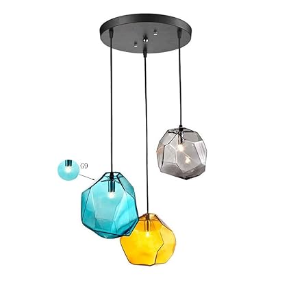 3 Light Ceiling Lighting Colored Small Pendant Light