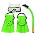 Bazaar Junior Children Snorkeling Set Snorkel Mask Goggles Flippers Scuba Swimming Diving Kids Set