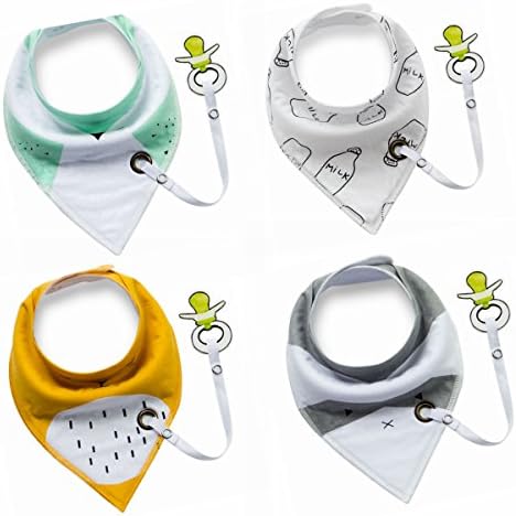 Baby Bandana Drool Bibs By JENYYEN, Absorbent Organic Cotton,4 Pack Baby Bibs for Boys, Girls, Unisex (4PCS)