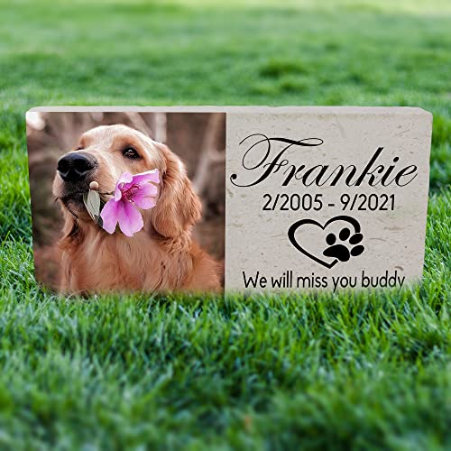 Royal Matter Personalized Pet Memorial with Keepsake Photo on Limestone