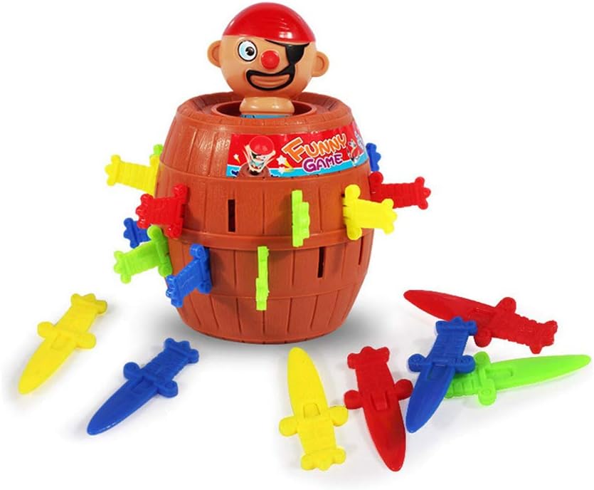 HanYoer Desktop Toys Pirate Bucket for Kids and Adults Lucky Stab Pop Up Game Toys Intellectual Game