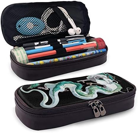 TianXin Art Miyazaki Hayao Dragon Leather Pencil Casefor Middle School Student Black