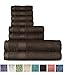 Welhome Basic 100% Cotton Towel (Chocolate) - 8 Piece Set - Quick Dry - Absorbent - Soft - 434 GSM - Machine Washable - 2 Bath - 2 Hand - 4 Wash Towels