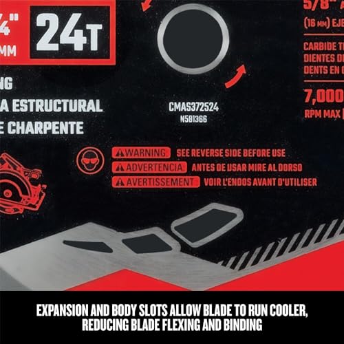 CRAFTSMAN 7-1/4 Inch 24T Carbide Circular Saw Blade for Framing (CMAS372524) photo 9