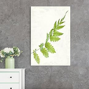 Canvas Wall Art - Watercolor Style Green Leaf - Giclee Print Gallery Wrap Modern Home Art Ready to Hang - 12x18 inches